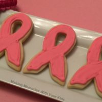 Pink Ribbon Sugar Cookies for Breast Cancer Awareness Month